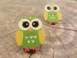 Preview: Eulen Knopf Ohrstecker Holz Uhu Owl